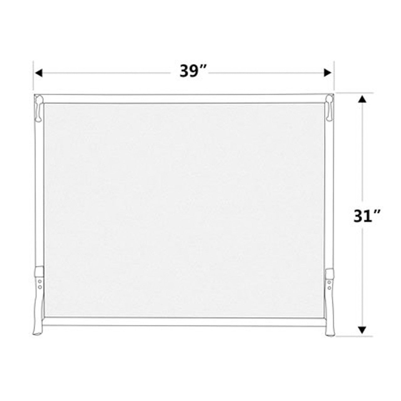 Pilgrim Forged Iron Fireplace Screen - Matte Black 39" x 31"