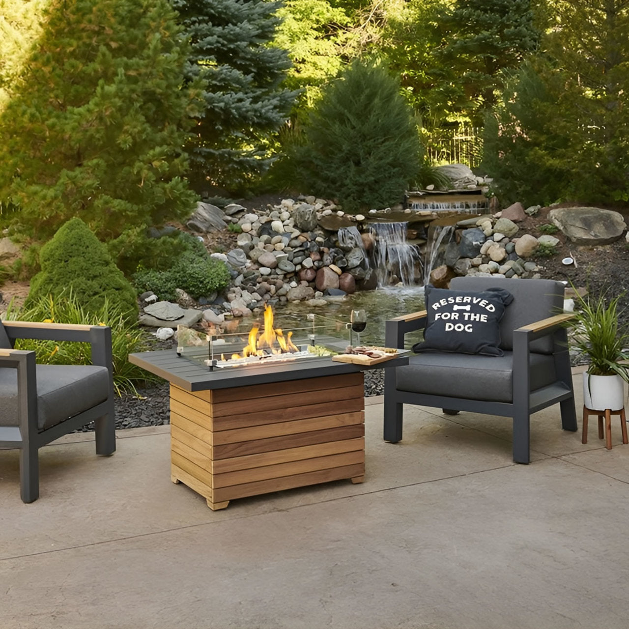 Outdoor Greatroom Darien Rectangular Gas Fire Pit Table 42" - DAR-1224-EBG-K/DAR-1224-K