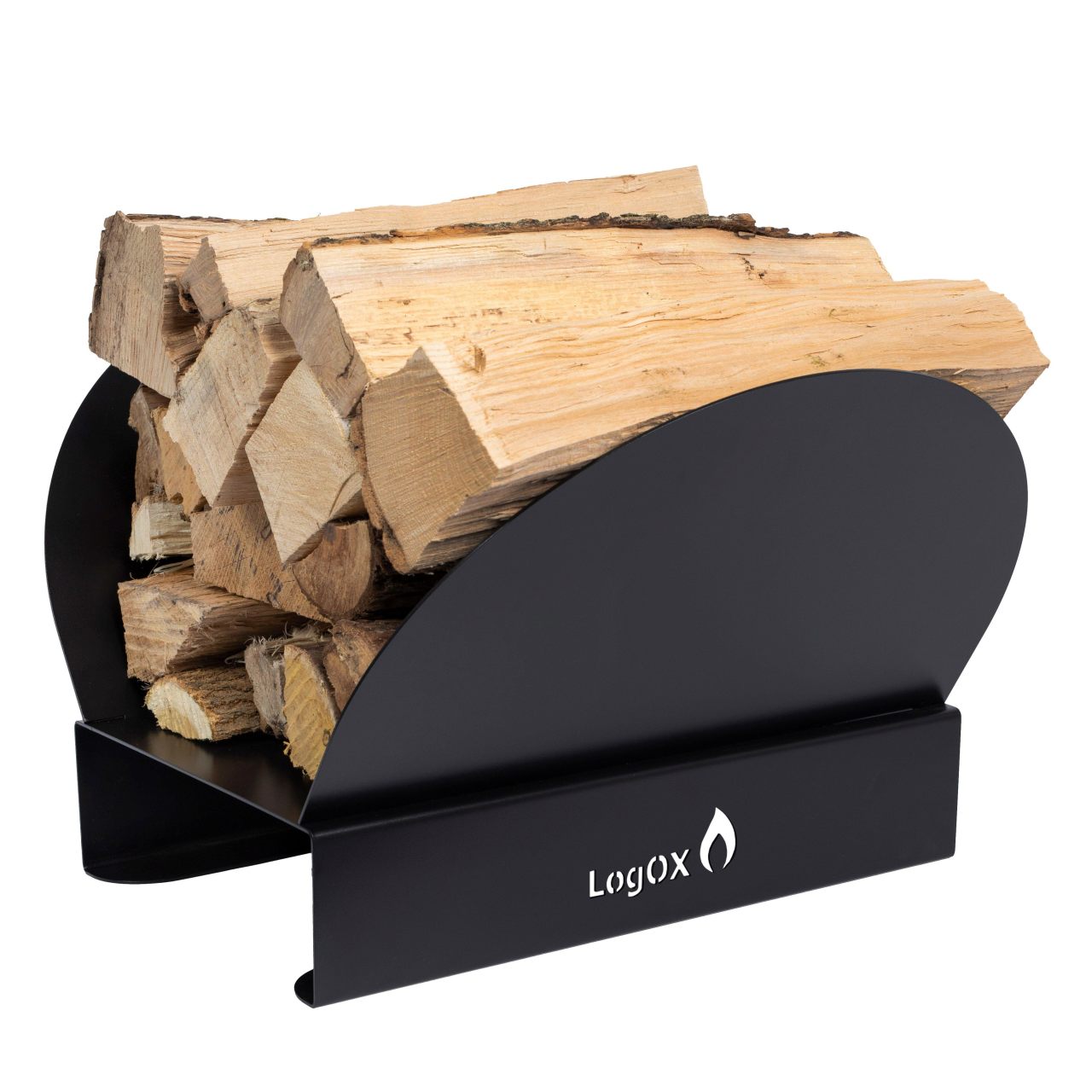 LogOx Black Hearth Bin Firewood Rack