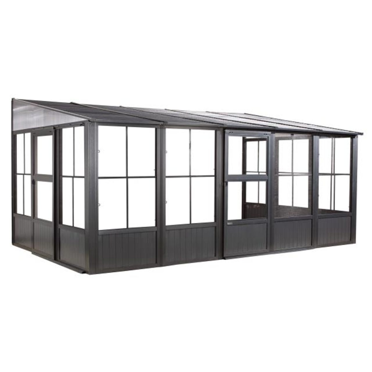 Charleston 10' x 16' Wall Mounted Solarium - Gray