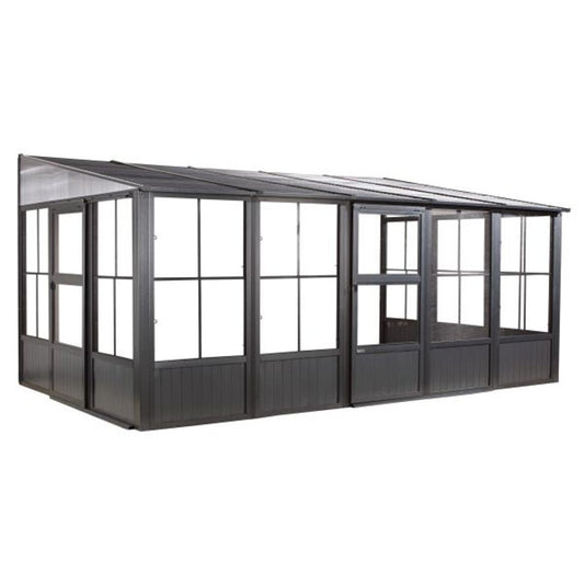 Charleston 10' x 16' Wall Mounted Solarium - Gray