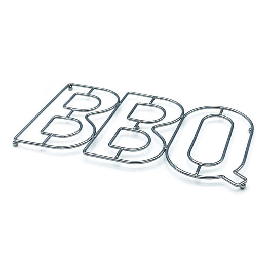Chrome Metal " BBQ " Trivet