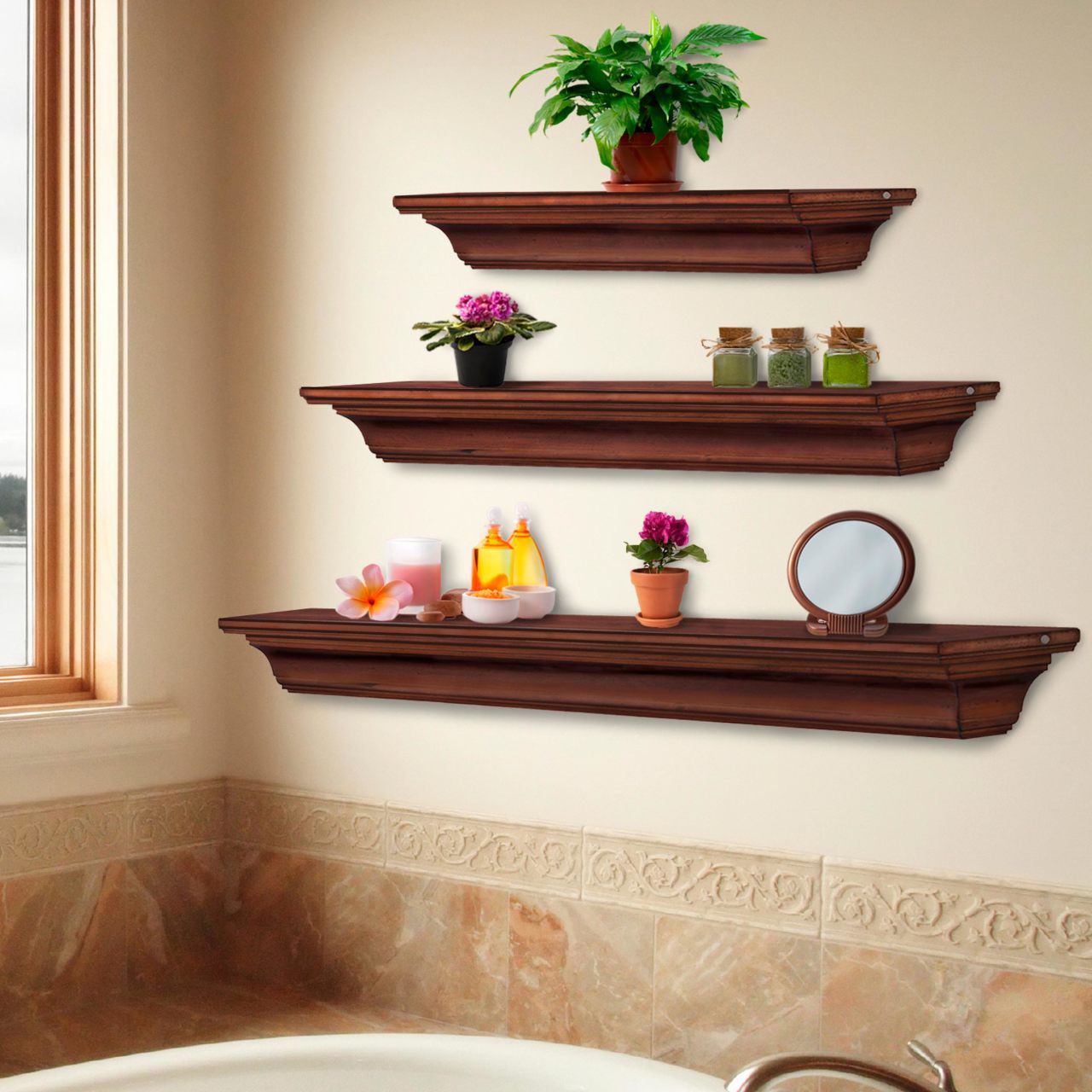 60" Homestead Fireplace Shelf by Pearl Mantels - Antique Finish