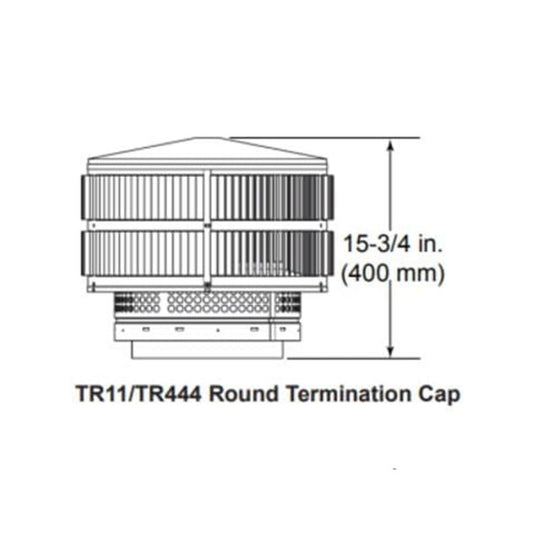 Majestic Round Termination Cap with Storm Collar for SL1100 Series - TR11