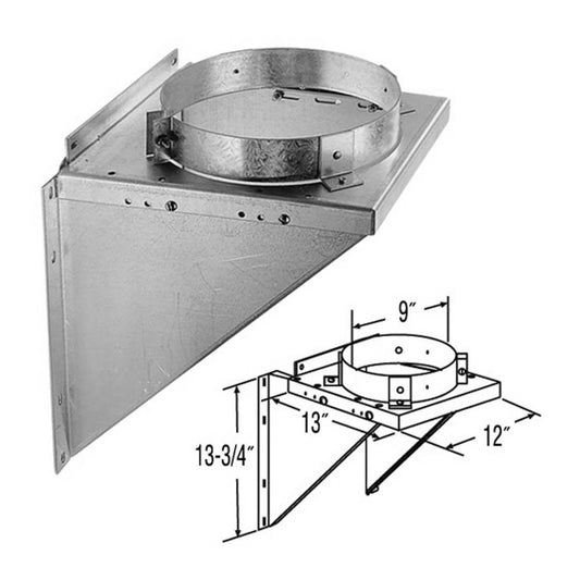 7" DuraTech Adjustable Galvanized Tee Support Bracket - 7DT-TSB