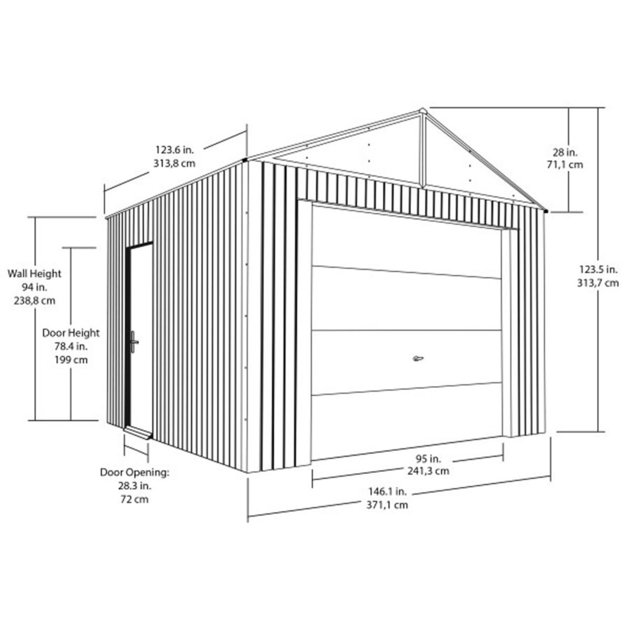 Everest 12' x 10' Garage - Charcoal