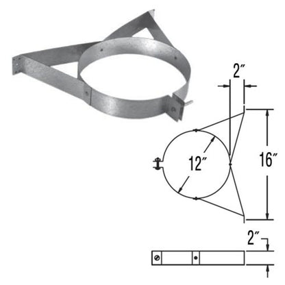 8" DuraPlus Galvanized Wall Strap - 8DP-WS