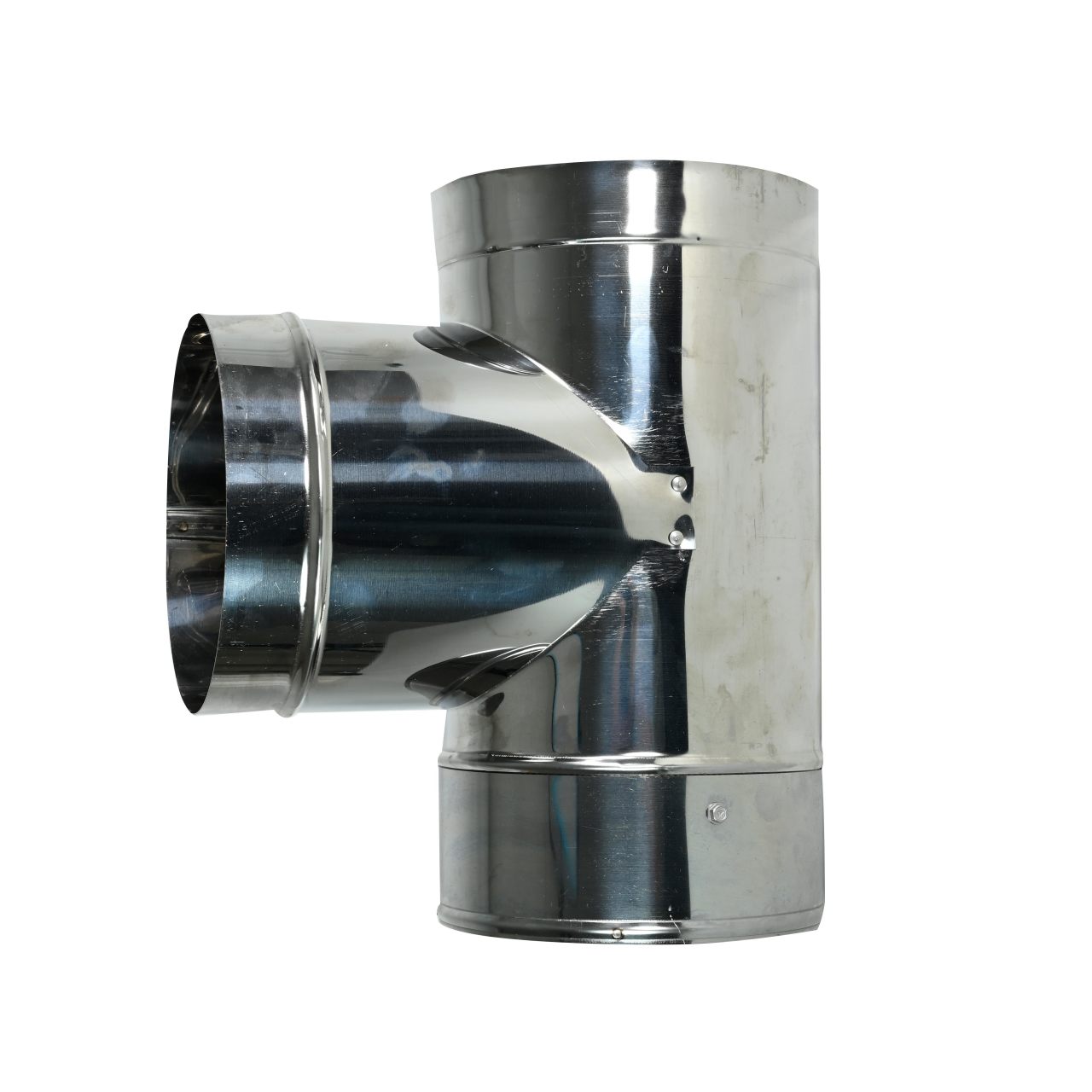 6" DuraBlack Stainless Steel Tee w/Clean-Out Cap - 6DBK-TSS