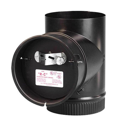 8" Diameter Black Barometric Damper w- Tee