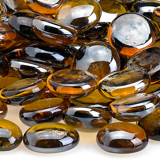 Caramel Luster Firebeads Fire Pit Glass - Medium 3/4" - 1 1/2"-10