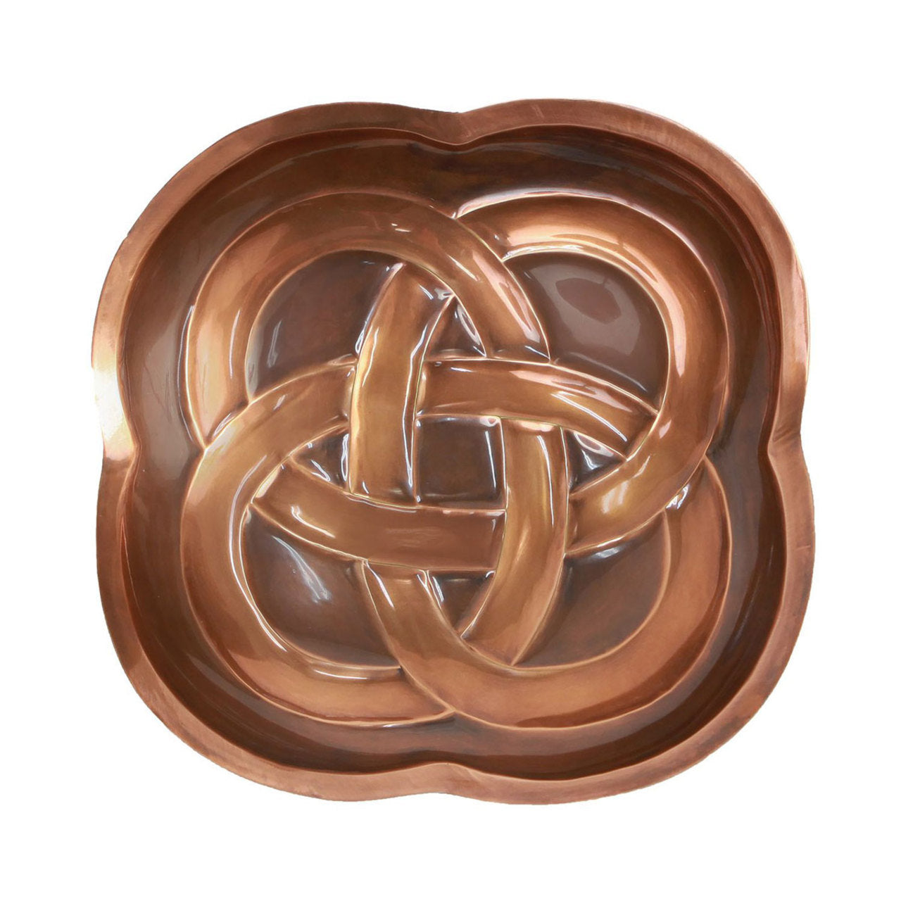 10.5" Dara Knot Copper Birdbath with Rail Mount Bracket