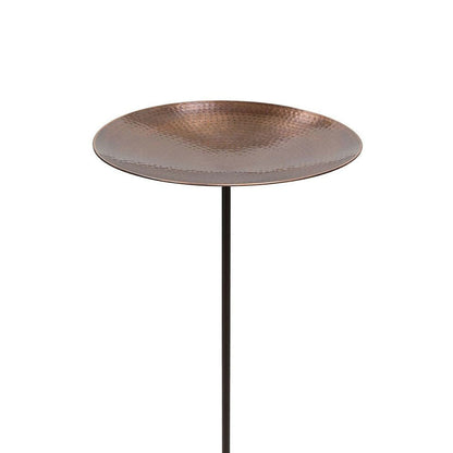 14" Burnt Copper Birdbath with Stake