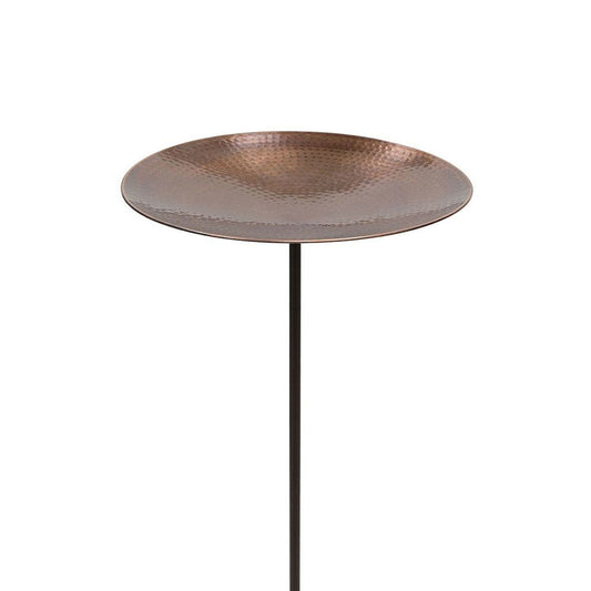 14" Burnt Copper Birdbath with Stake