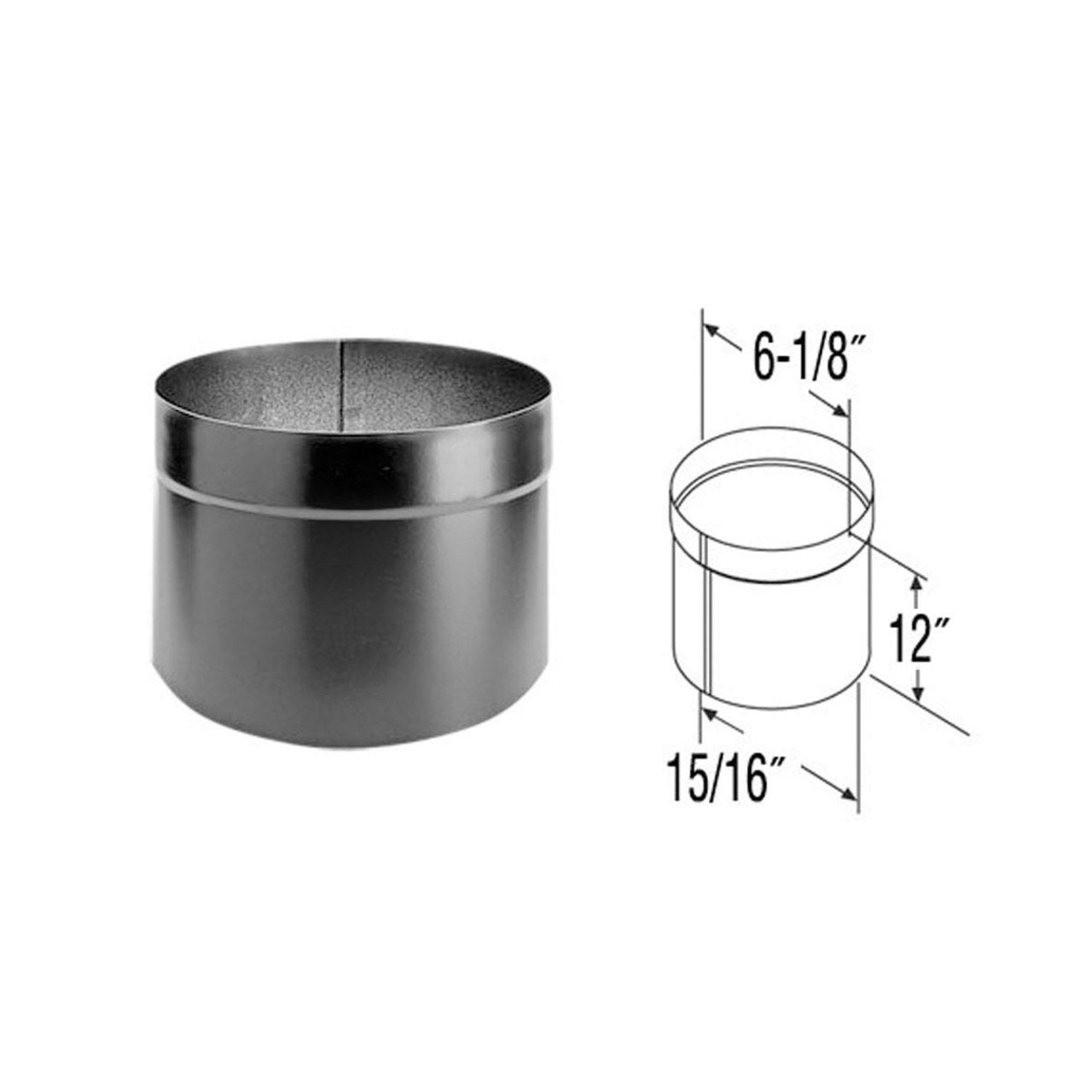 6" DuraBlack Oval-to-Round Adapter - 6DBK-ADOR