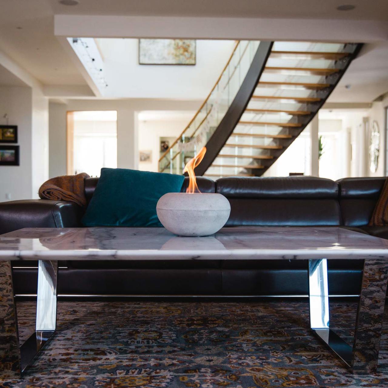 Stone Fire Bowl - Pewter