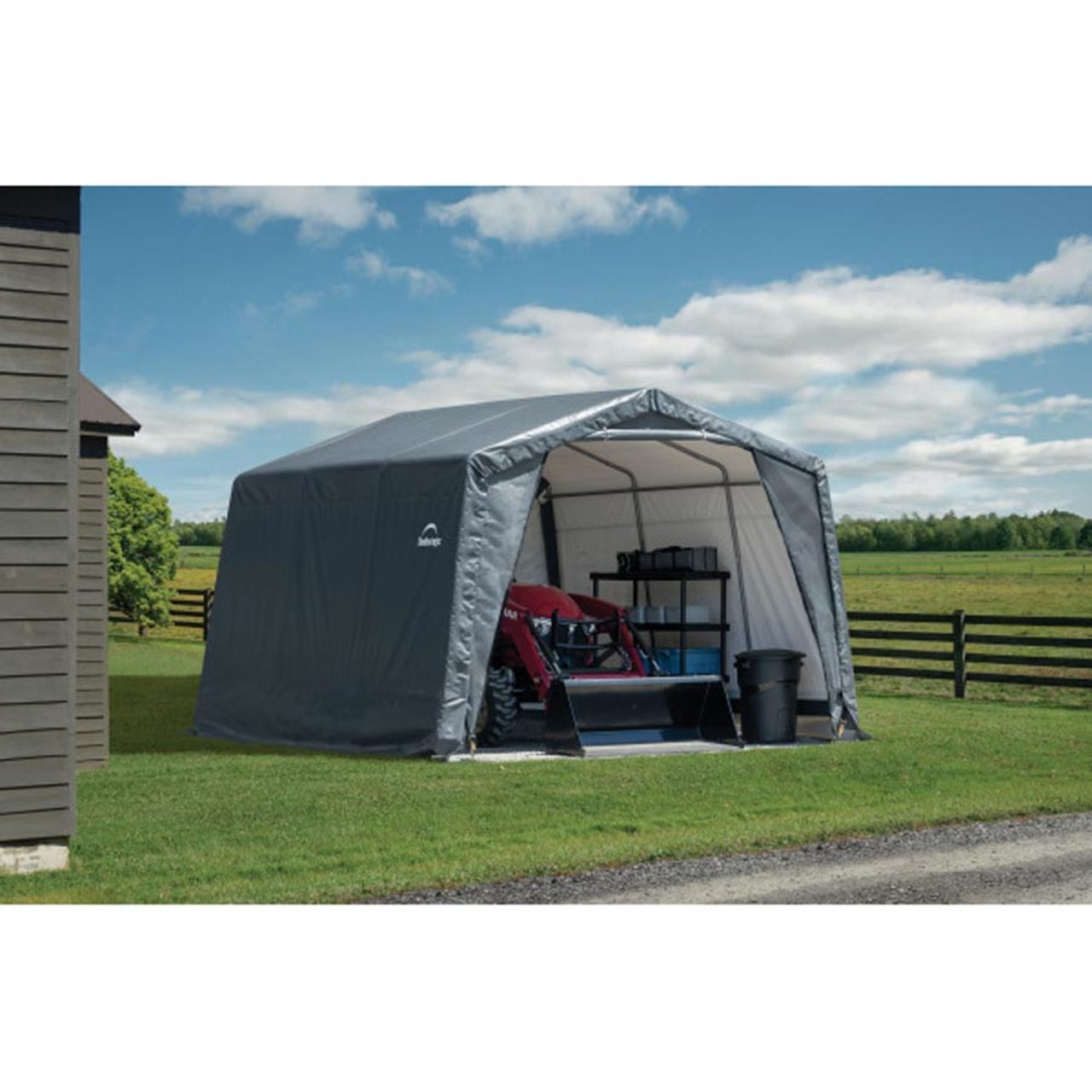 Extra- Tall 12' x 12' x 9.5' Shed-in-a-Box - Gray