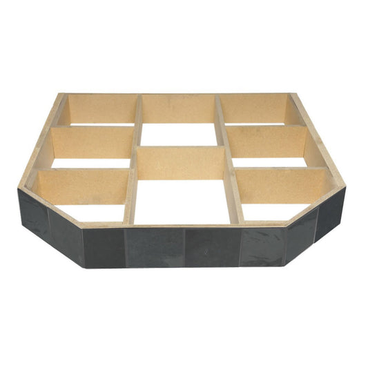 WoodEze Smokey Grey Slate Double Cut 40" x 40" Hearth Pad Riser