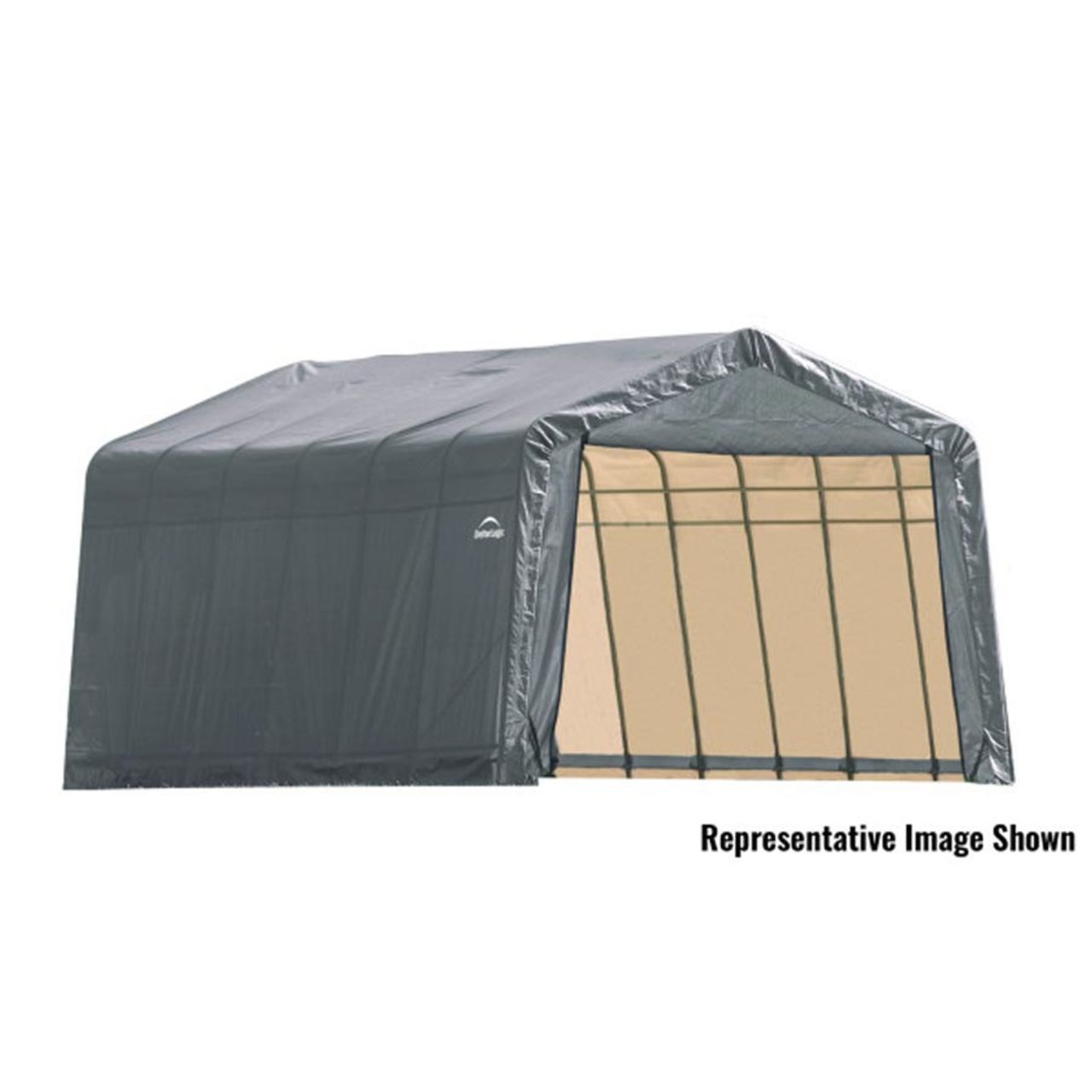 ShelterCoat 13' x  28' Garage With Peak Roof - Gray