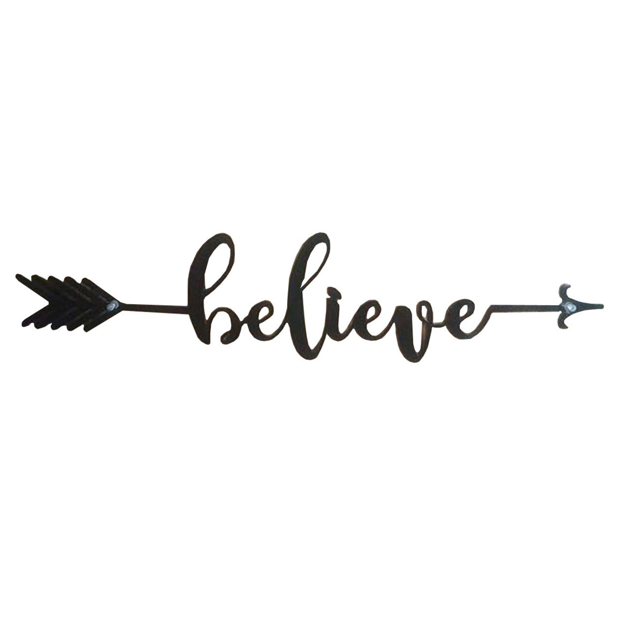 22" Decorative Metal Art - Believe Arrow in Black or White