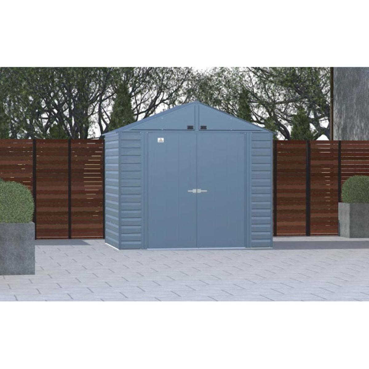 Arrow Select 8' x 6' Steel Storage Shed - Blue Gray