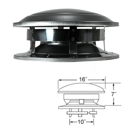 8" Selkirk Round Top Chimney Cap - 208800