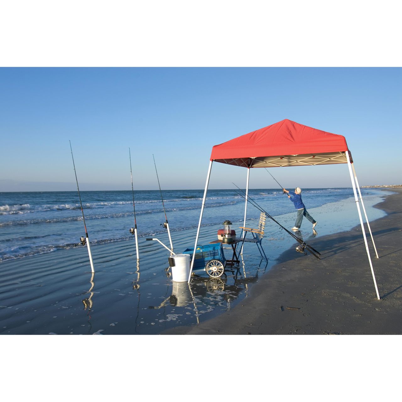 Pop-Up HD 8' x 8' Slant Leg Canopy -  Red