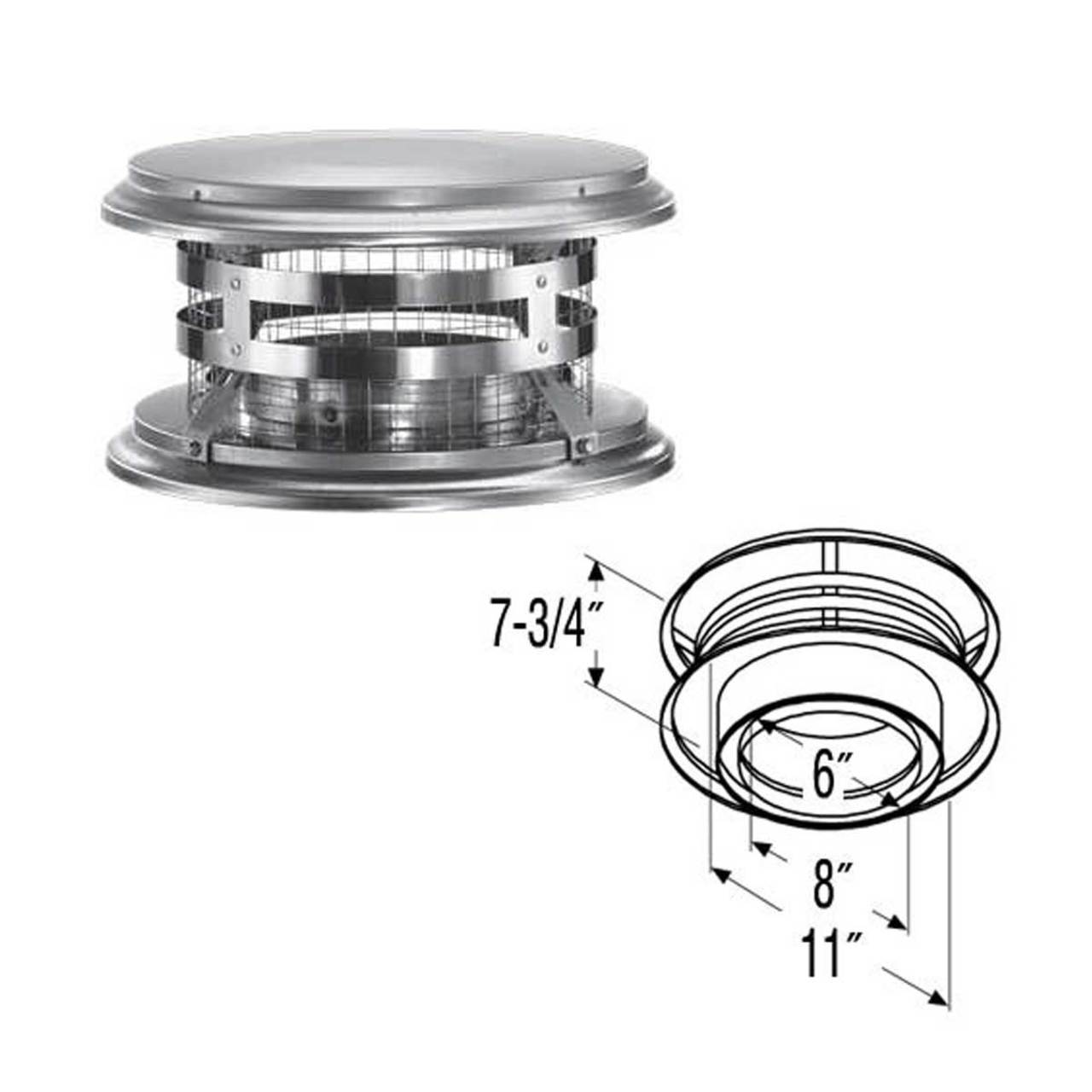 6" DuraTech Round Chimney Cap - 6DT-VC