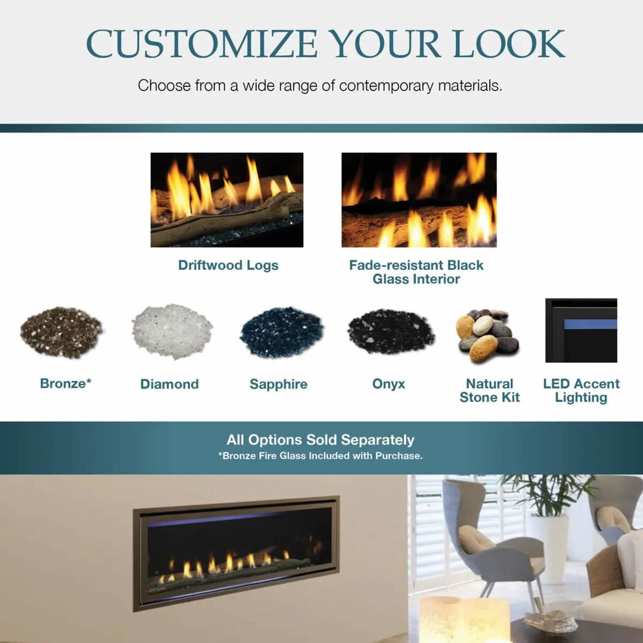 Majestic 42" Jade Direct Vent Natural Gas Fireplace - JADE42IN-B
