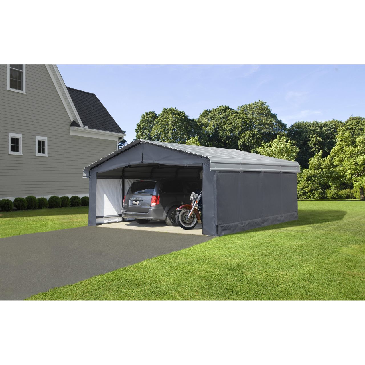 Arrow 20' x 20' Enclosure Wall Kit ONLY for Carport - Gray
