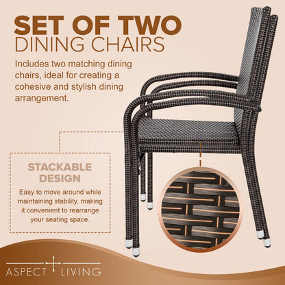 Fire Sense Hialeah Wicker Dining Chair Set of 2 - 65464