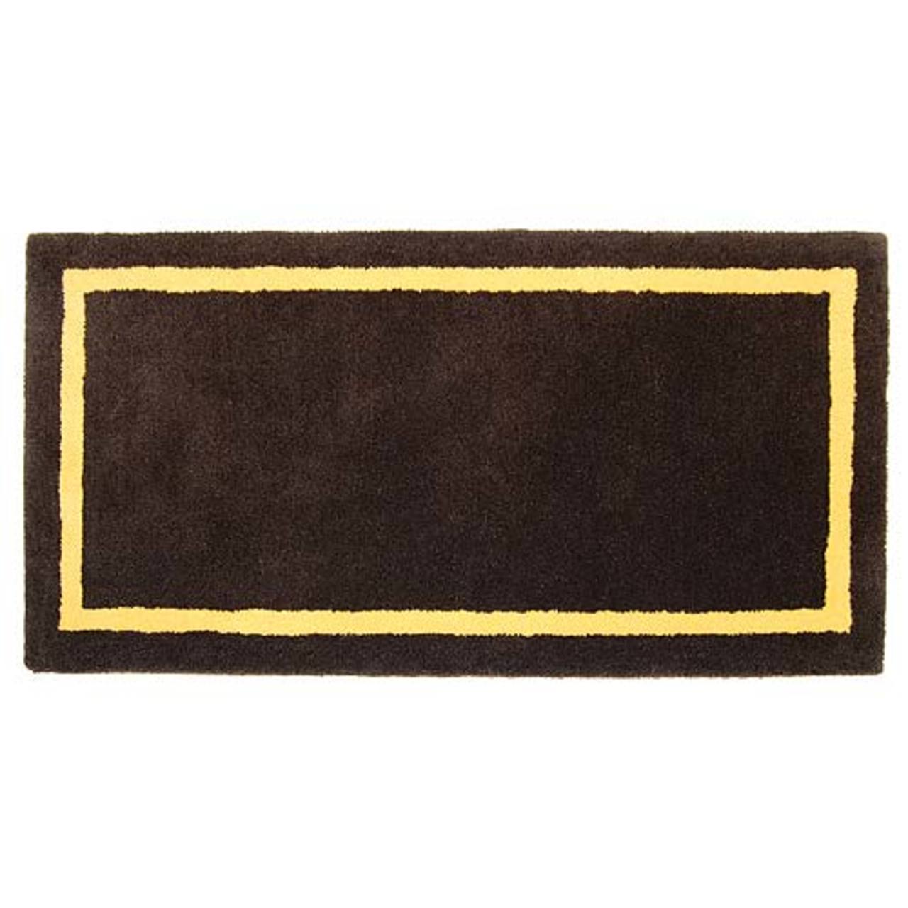 44" Rectangle Taupe with Yellow Contemporary Hearth Rug