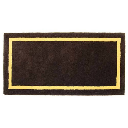 44" Rectangle Taupe with Yellow Contemporary Hearth Rug
