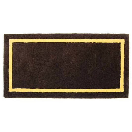 44" Rectangle Taupe with Yellow Contemporary Hearth Rug