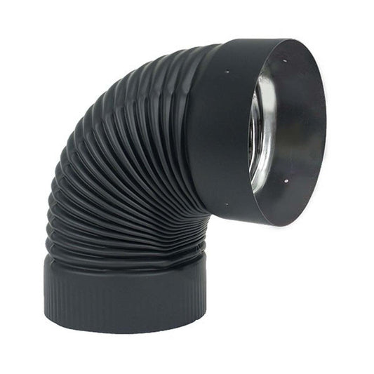 8" HeatFab 90 Degree Non-Adjustable Black Elbow