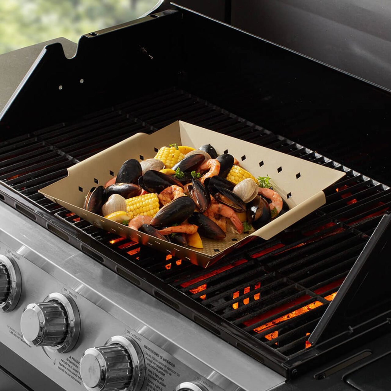 Non-Stick Vintage Gold Embossed Wok Grill Topper