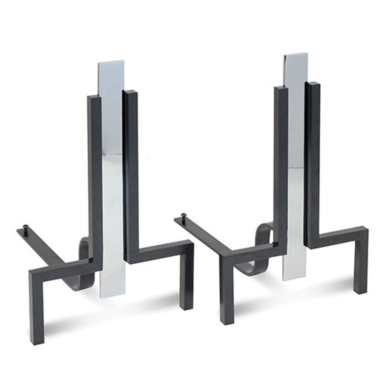 Polished Nickel Stapleton Fireplace Andirons