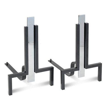 Polished Nickel Stapleton Fireplace Andirons