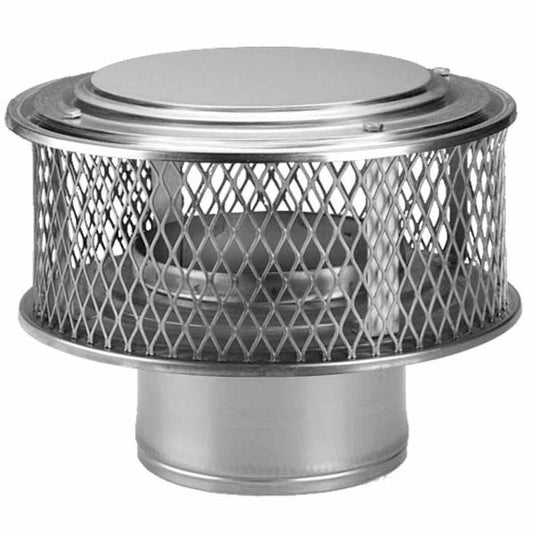 8" Round HomeSaver Pro 304-SS Stainless Guardian Cap with 5/8" Mesh - 13884