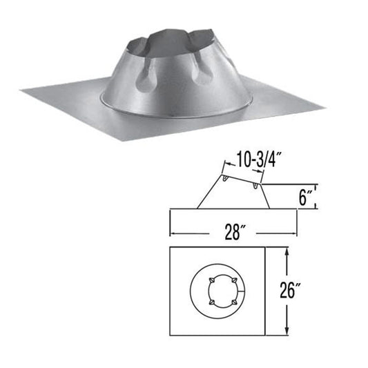 6" DuraPlus 0/12 - 6/12 Roof Flashing - 6DP-F6