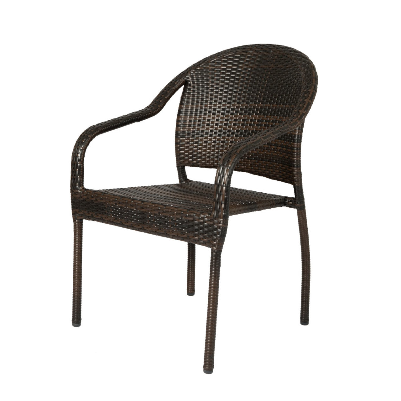 Rhodos CafÃ© Stacking Chair In Mocha All-Weather Wicker - 4 Piece Set