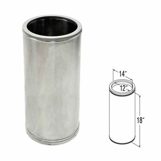 12" x 18" DuraTech Stainless Steel Chimney Pipe - 12DT-18SS