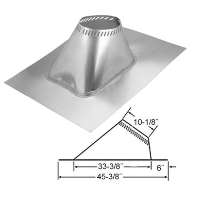 8" Selkirk Adjustable Roof Flashing for 12/12 to 24/12 - 208835