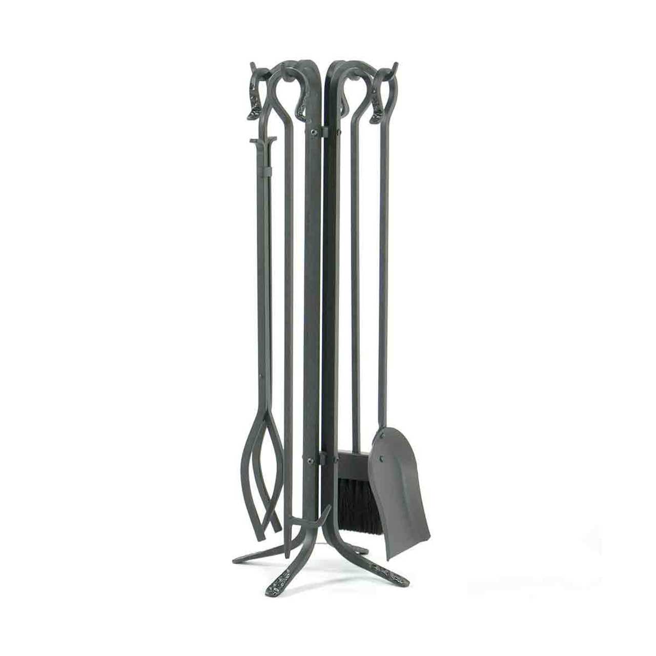 Pilgrim 5 Piece Forged Hearth Fireplace Toolset - Matte Black