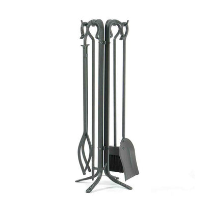 Pilgrim 5 Piece Forged Hearth Fireplace Toolset - Matte Black
