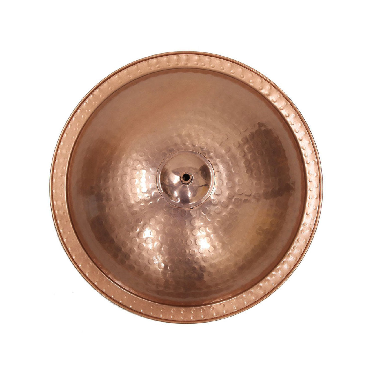 13" Hammered Copper Birdbath Bowl with Stake
