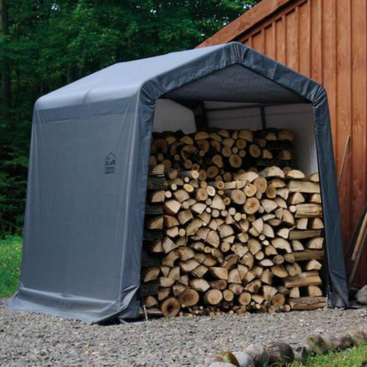 ShelterLogic 8' x 8' x 8' Heavy-Duty Gray Storage Shed-in-a-Box - 70423