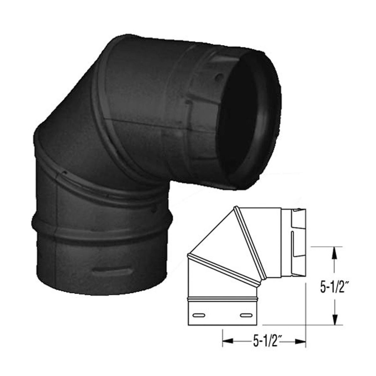 4" PelletVent Pro Black 90 Degree Elbow - 4PVP-E90B
