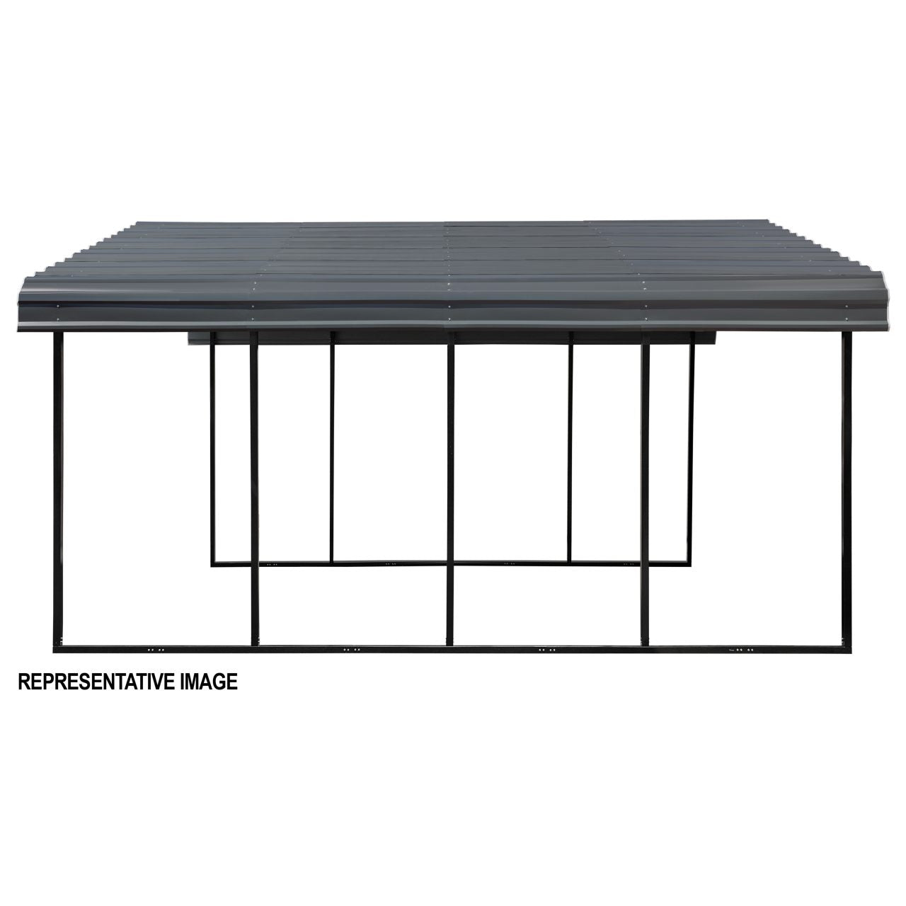 Arrow 20' x 24' x 9' Carport - Charcoal
