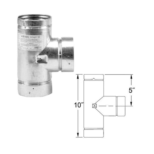 4" x 3" Selkirk VP Pellet Vent Pipe Tee w/Tee Cap - 4VP-3T