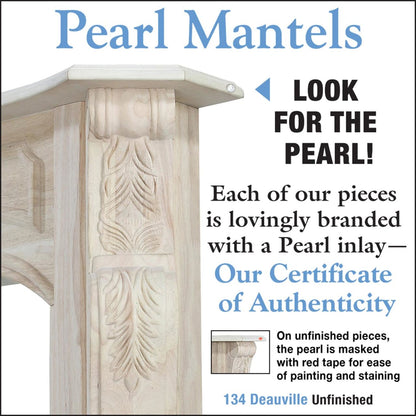 58" Deauville Unfinished Fireplace Surround by Pearl Mantels